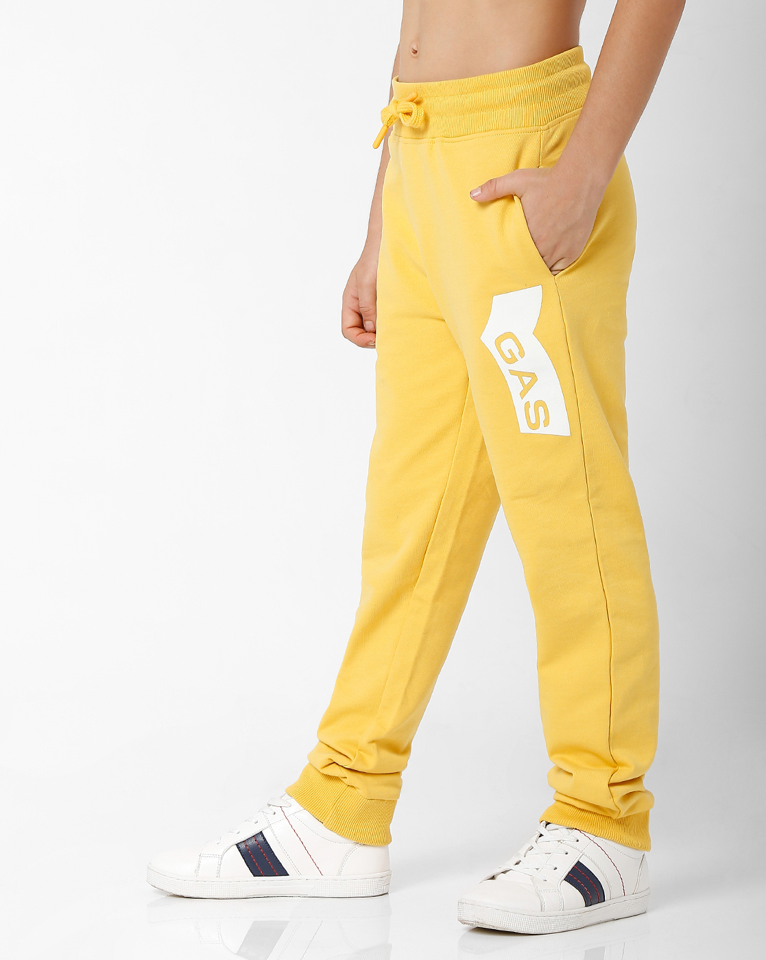 GAS KIDS Boys Printed Yellow Trackpants